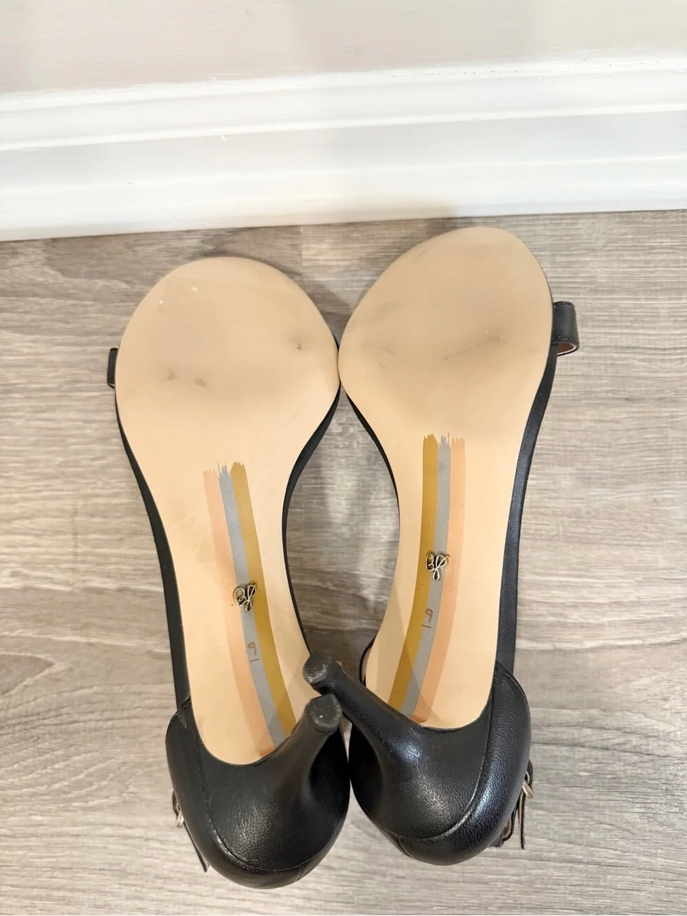 Sam Edelman Black Quiet Luxury Leather Old Money Classic 3” Heels Sandals Size 9